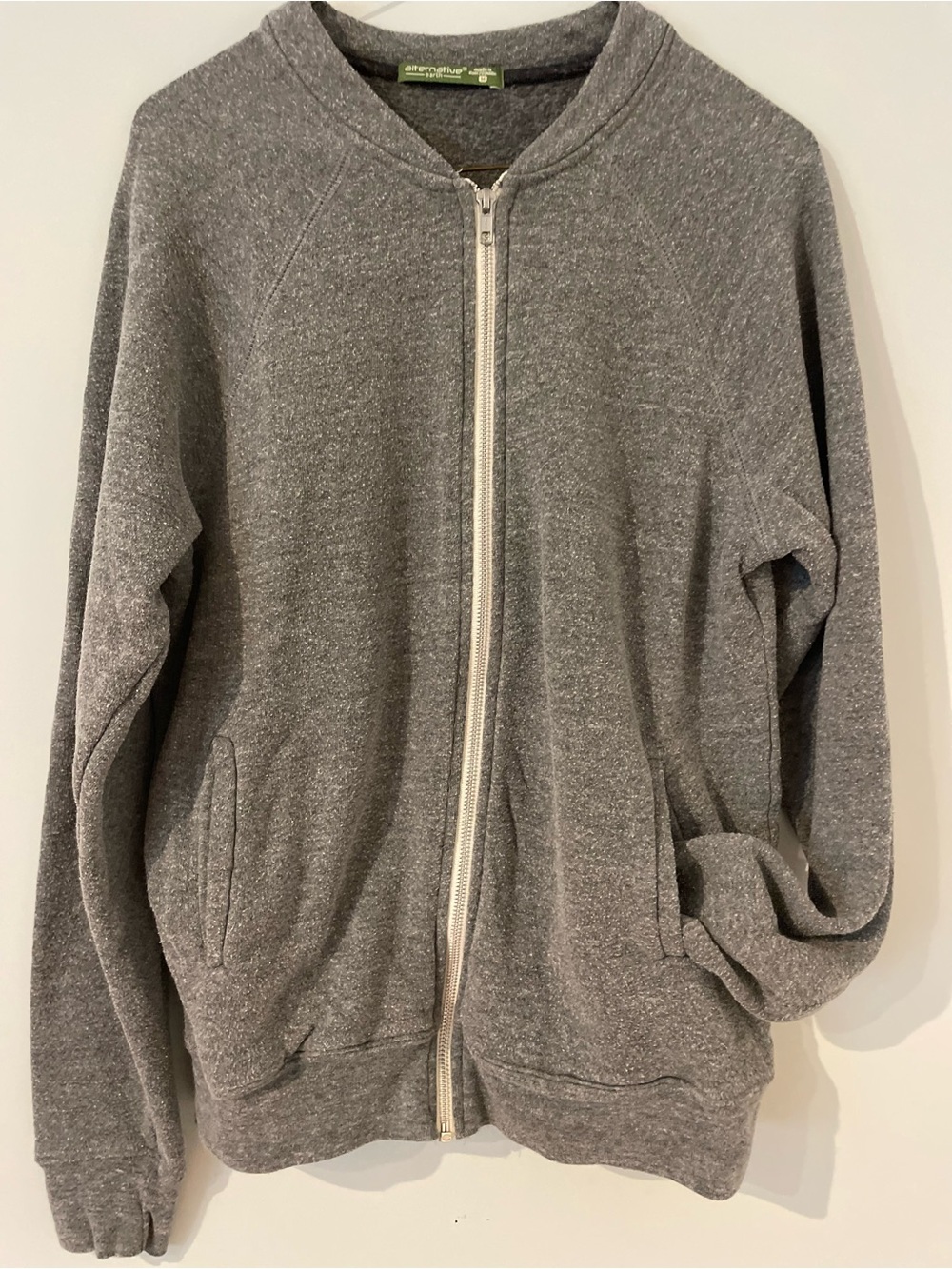 Alternative Men's Gray Zip-Up Sweater Jacket